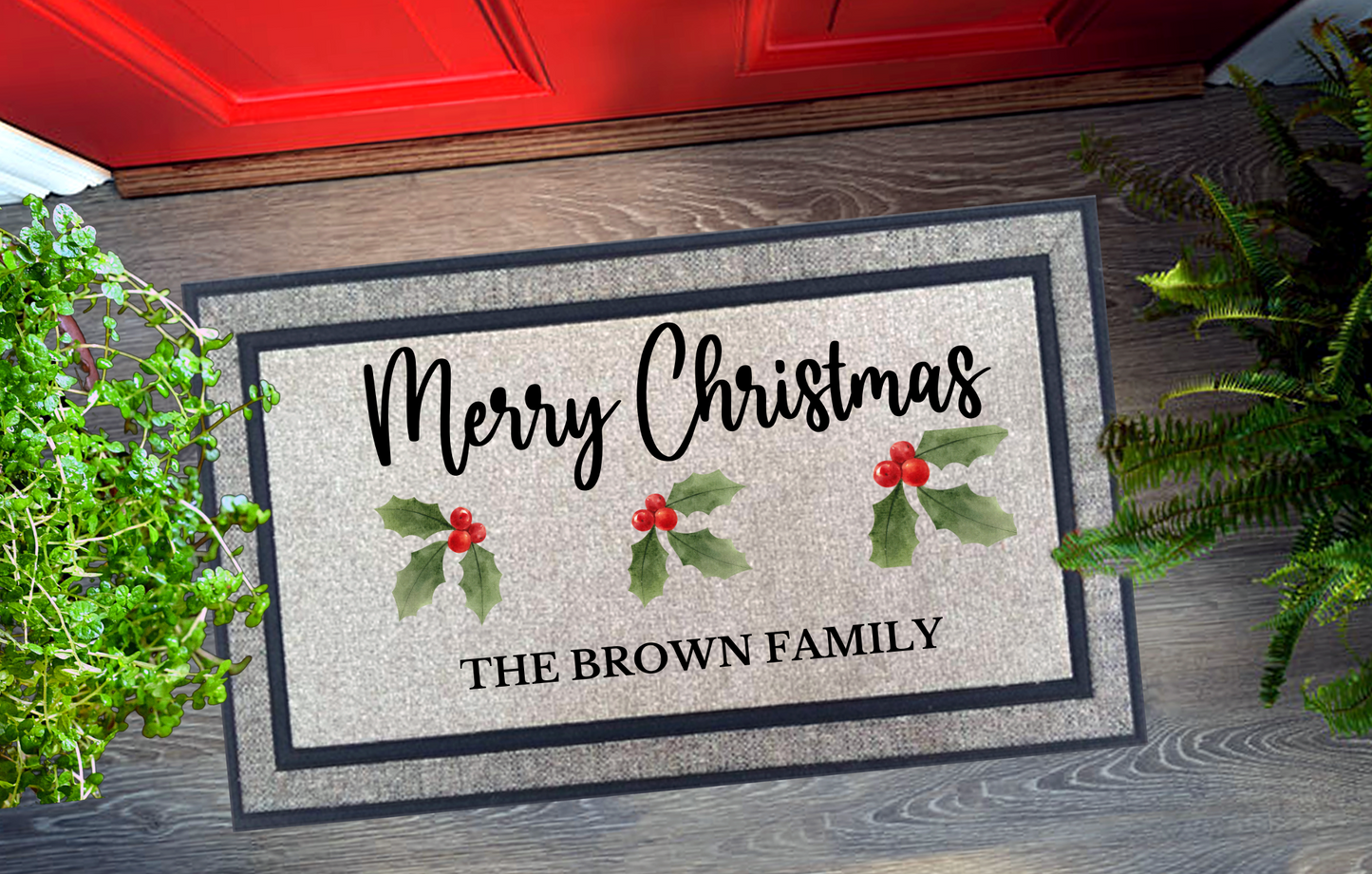 Christmas Ivy Doormat