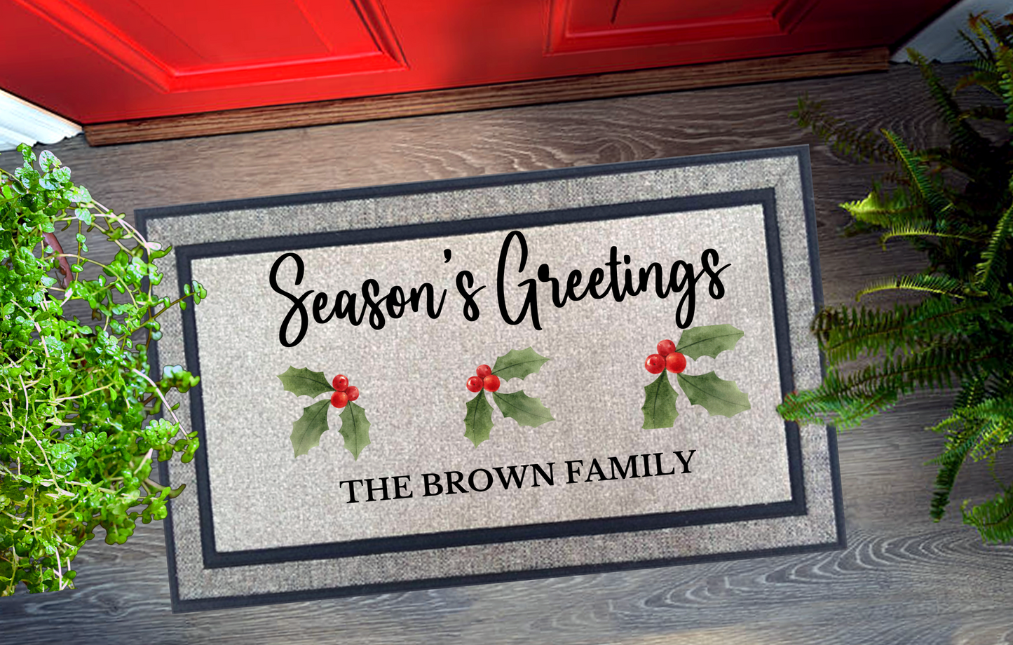 Christmas Ivy Doormat