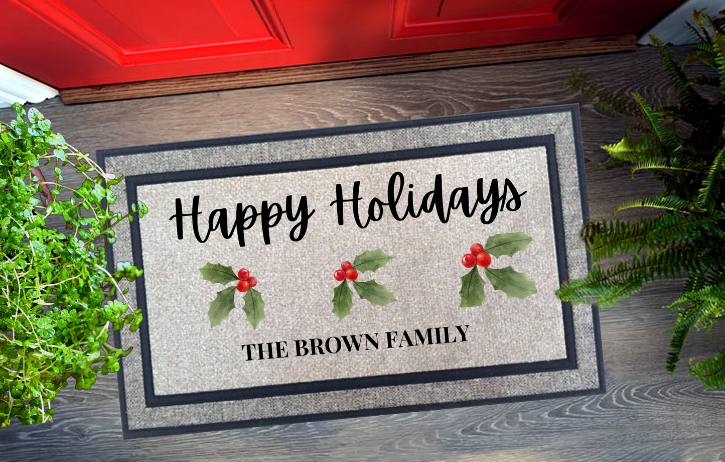 Christmas Ivy Doormat