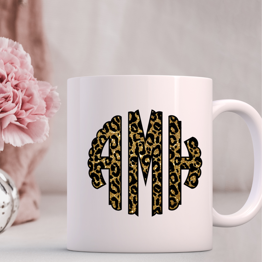 Leopard Monogram Mug