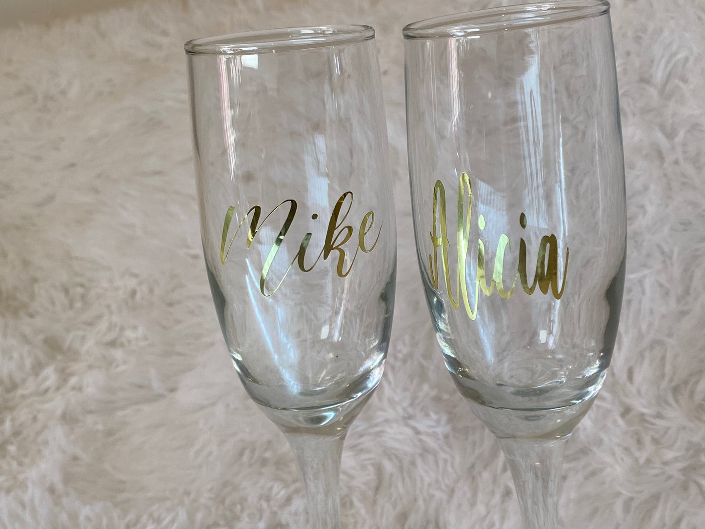 Personalized Champagne Glasses for Couples