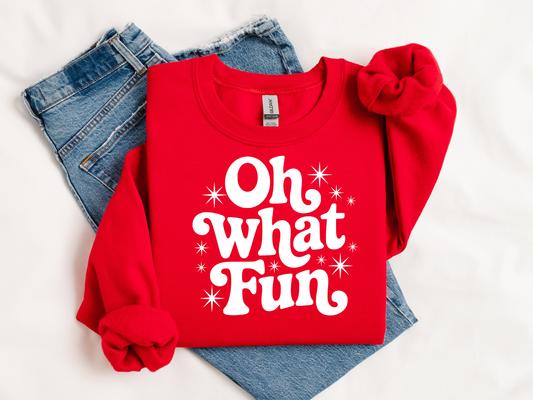 Oh What Fun Christmas Crewneck – Cozy Holiday Sweatshirt