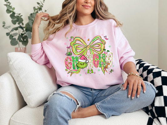 Grinchy Christmas Crewneck – Cute & Cozy Holiday Sweatshirt