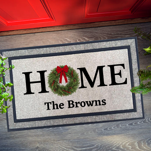 Christmas Wreath Home Doormat