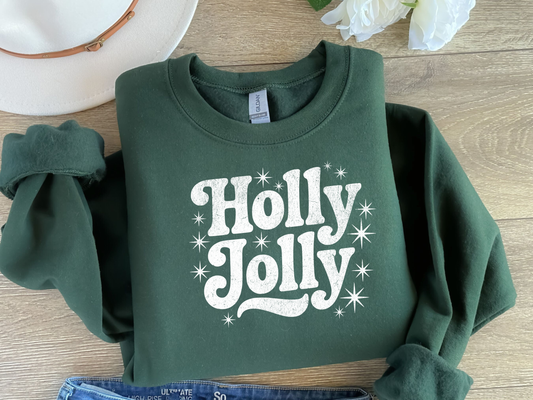 Holly Jolly Christmas Crewneck – Cozy Holiday Sweatshirt