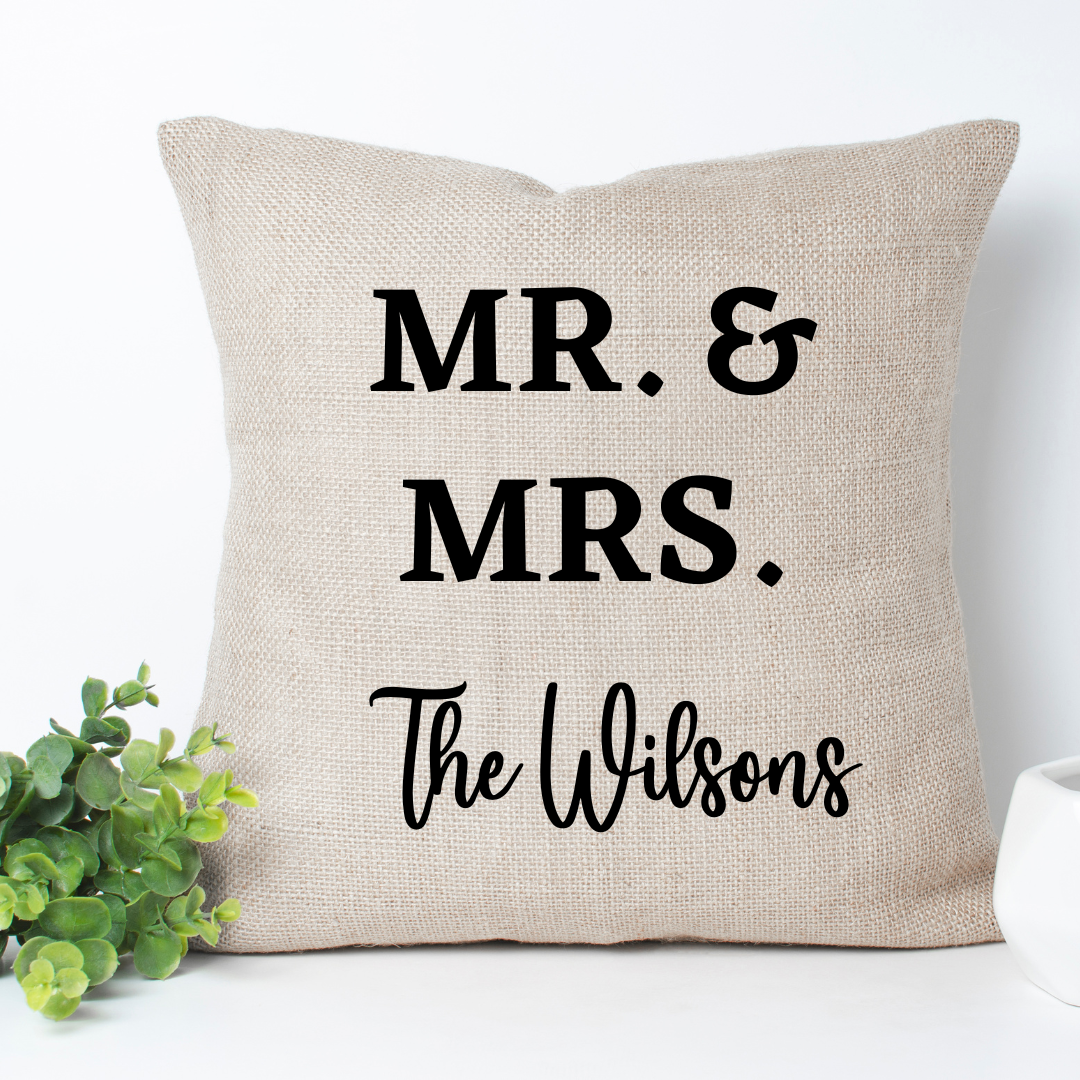 Mr. & Mrs. Pillow Cover