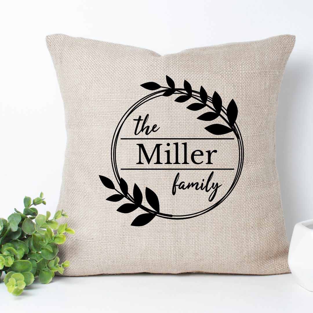 Personalized Family Name Pillow Cover