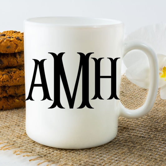 Fishtail Monogram Mug