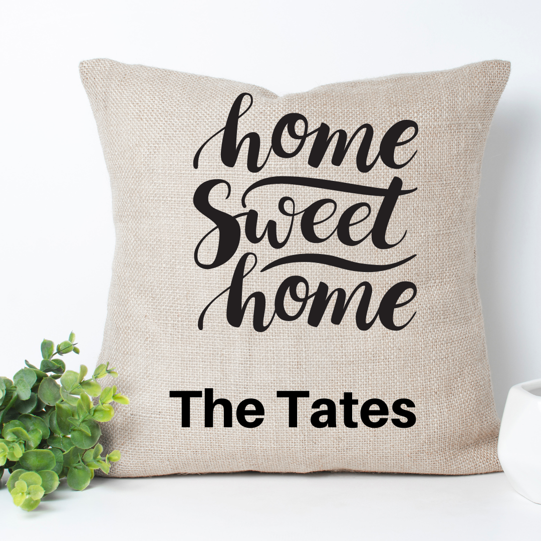 Home Sweet Home Family Name Pillow Cover