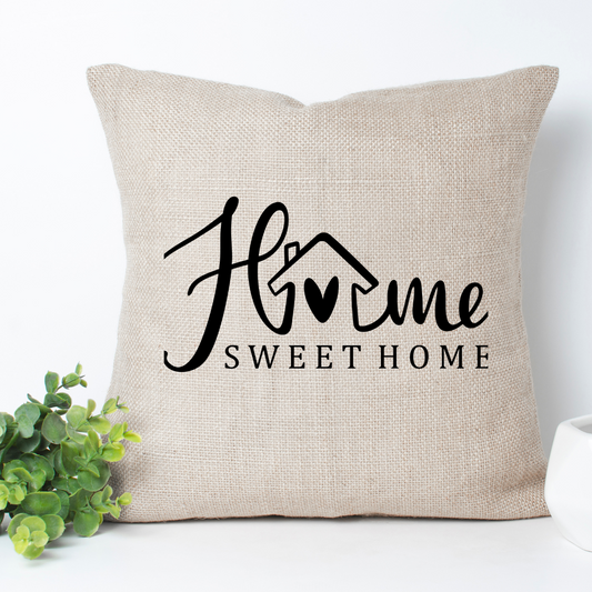 Home Sweet Home with House Pillow Cover