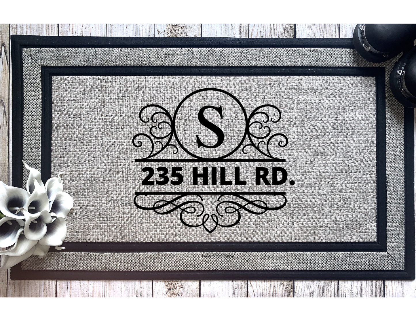 Last Name Initial and Address Doormat