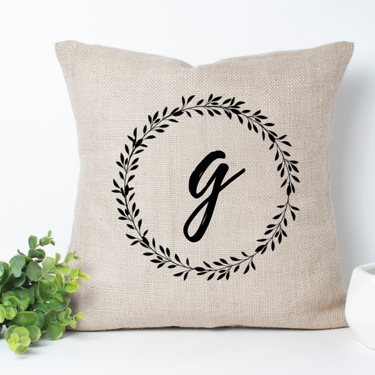 Lowercase Monogram Initial Pillow Cover