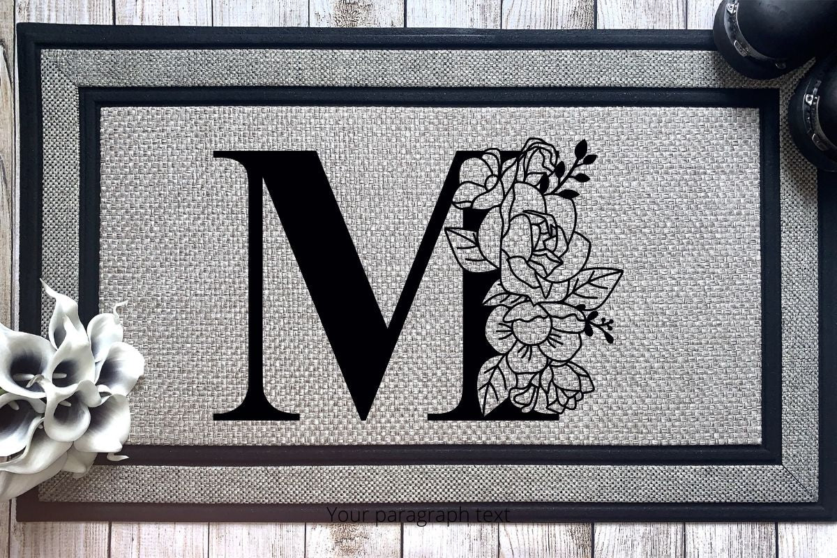 Initial Doormat with Flowers