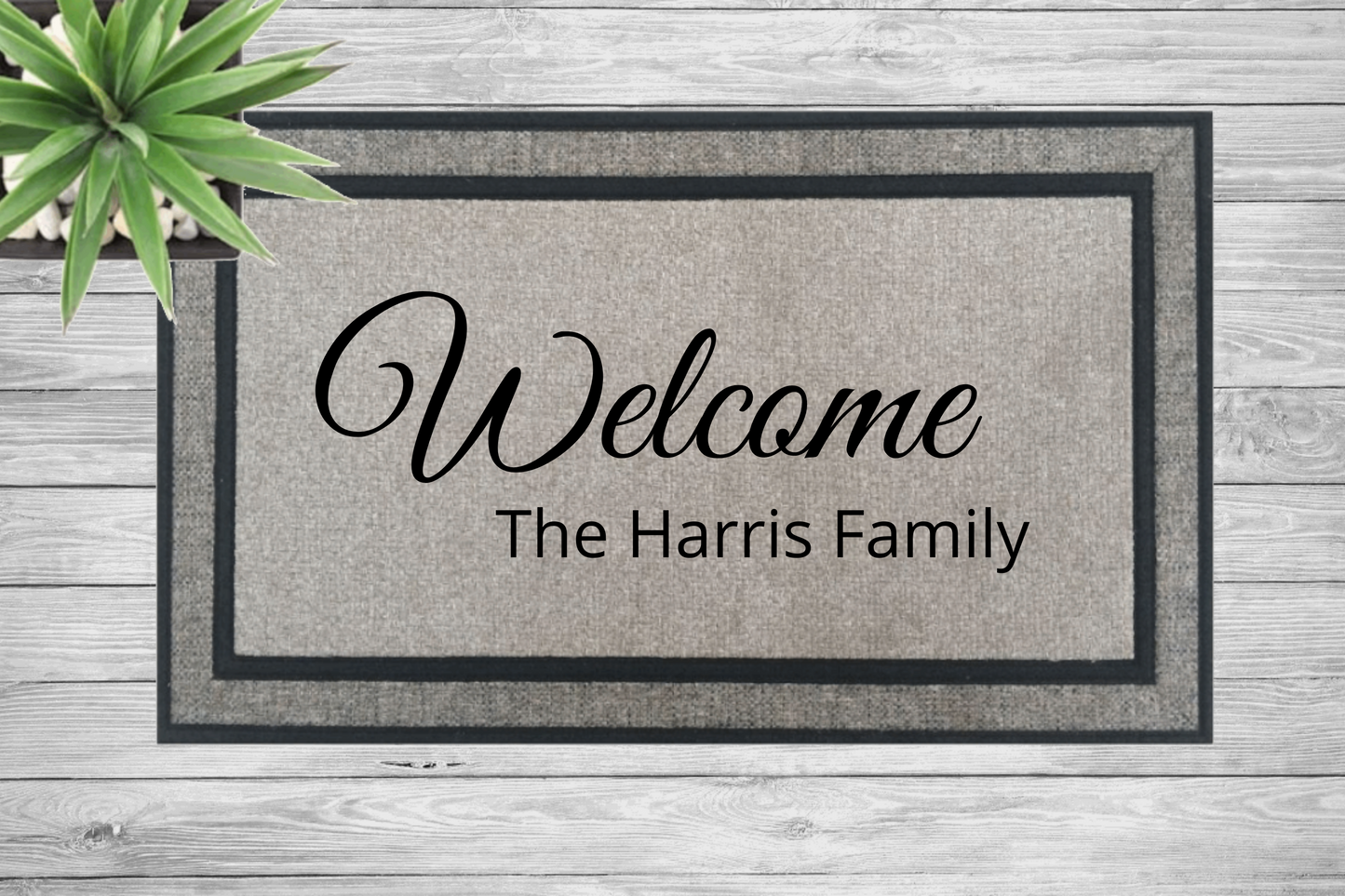 Welcome and Family Name Doormat