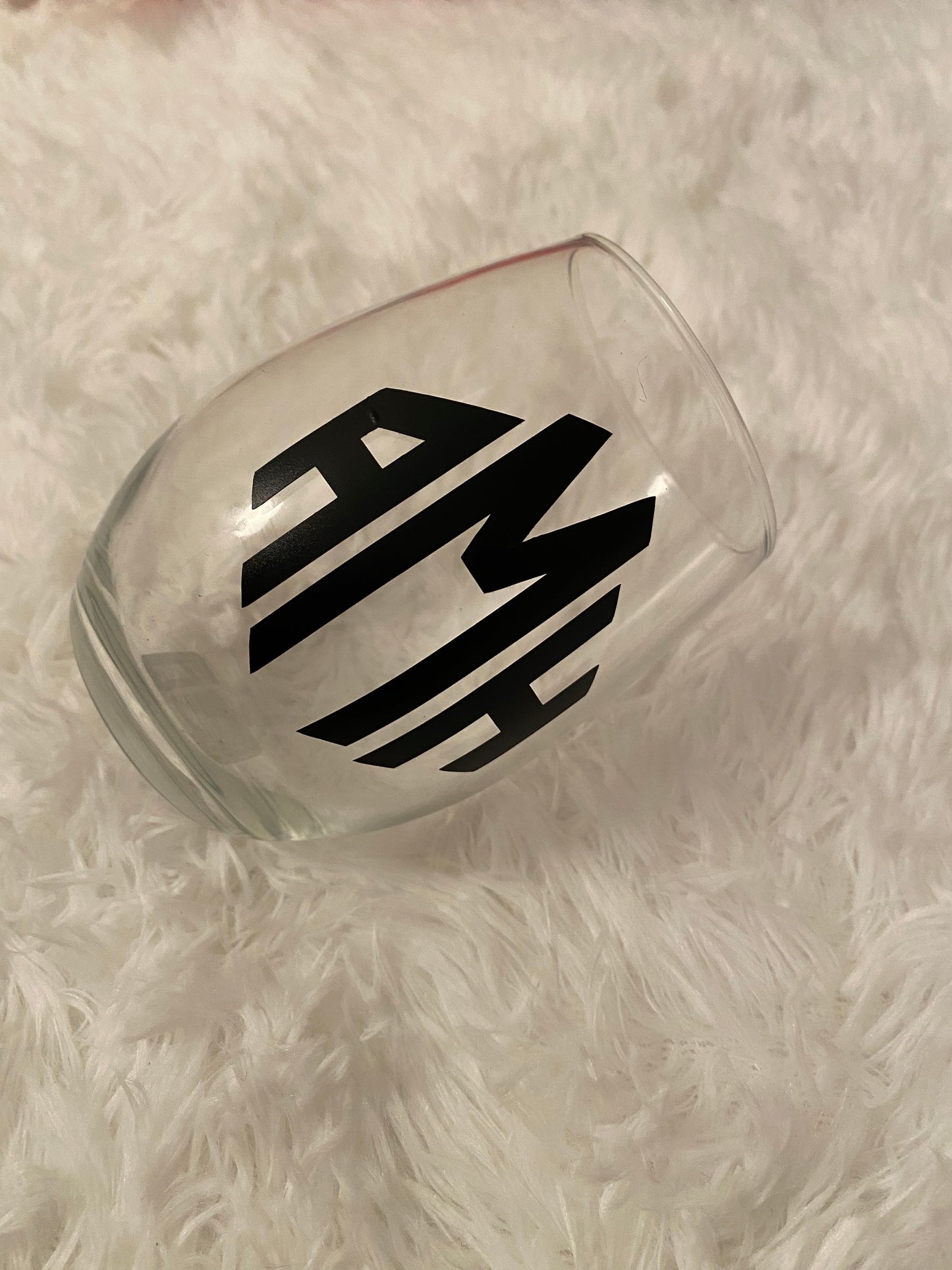 Monogrammed Wine Glass