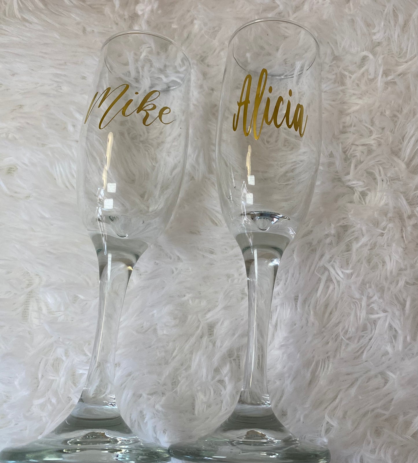 Personalized Champagne Glasses for Couples