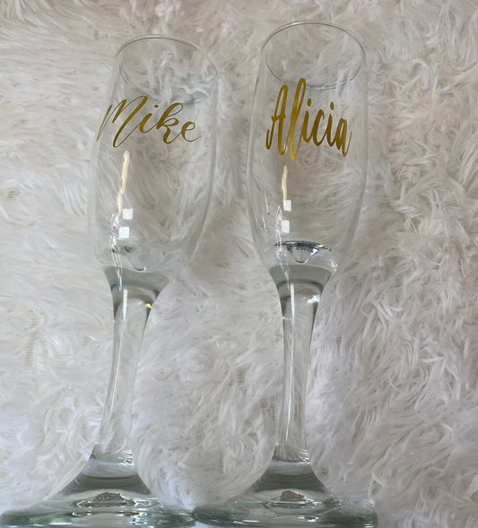 Personalized Champagne Glasses for Couples